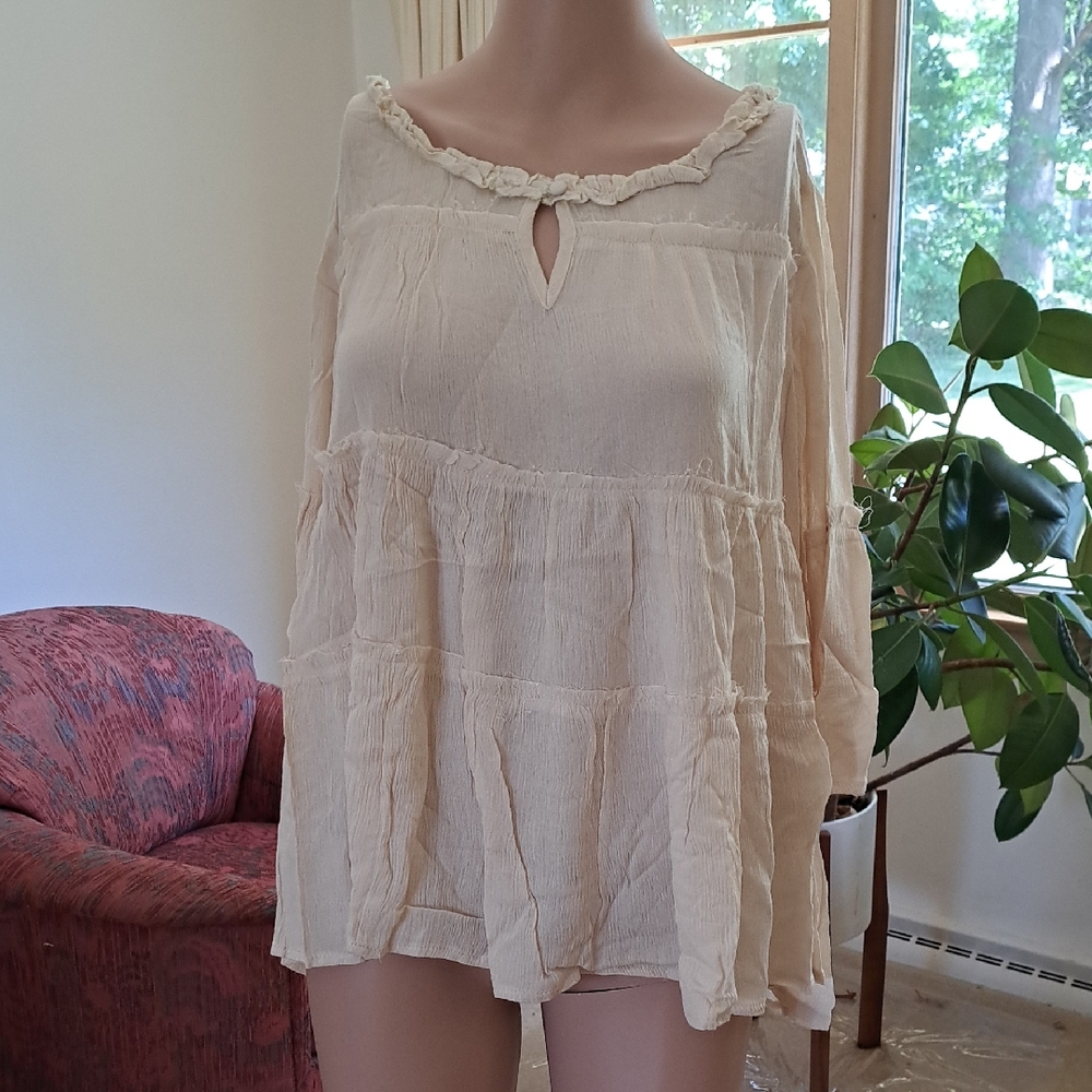 POL Women's Cream Top S Ptp 21"